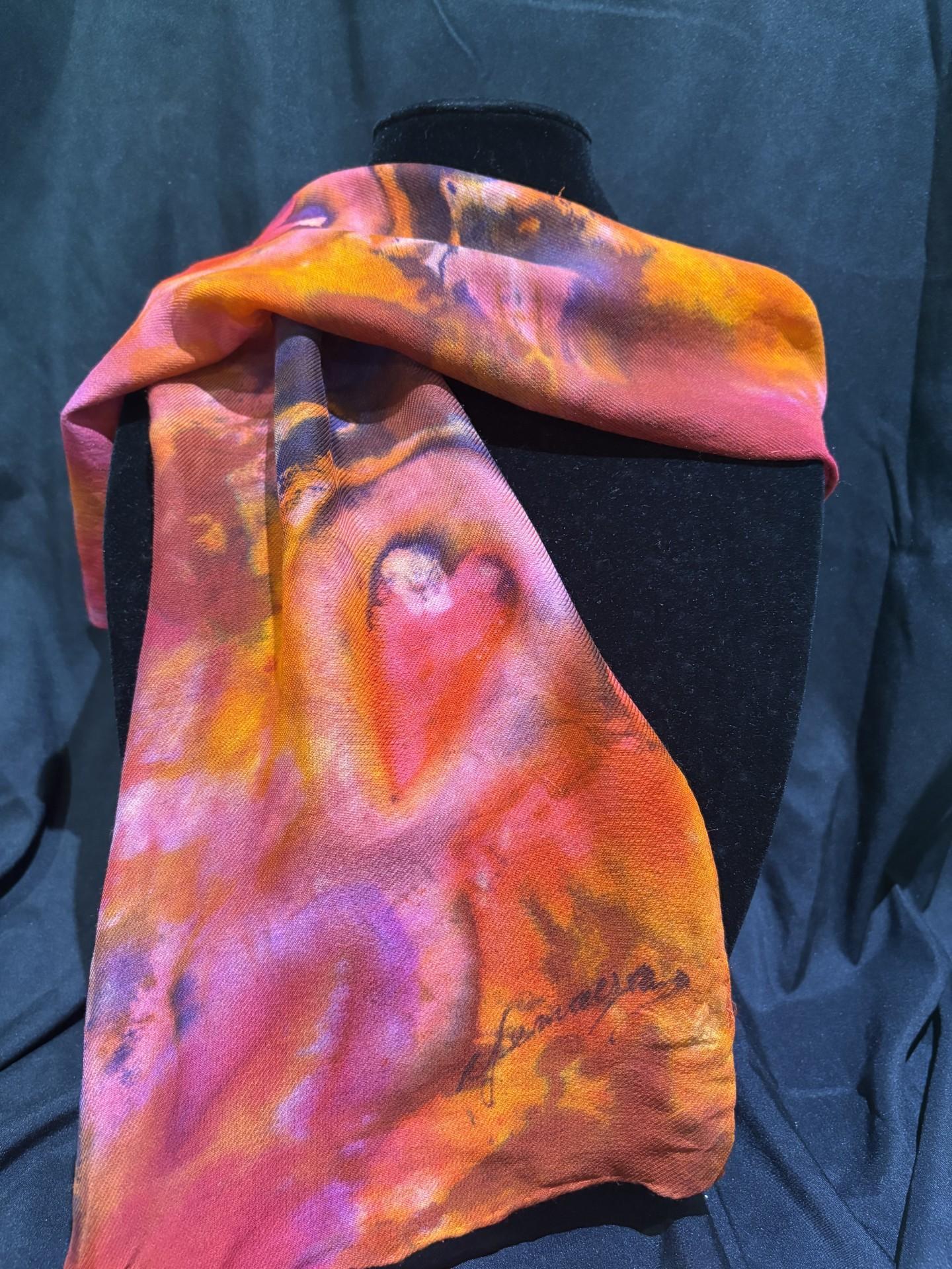 Yemaya Rice-Jones - Hand Dyed Silk & Wool Scarf #12