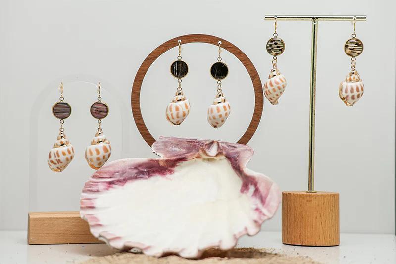 Brittany Ragland - Leopard Conch Shell Dangles