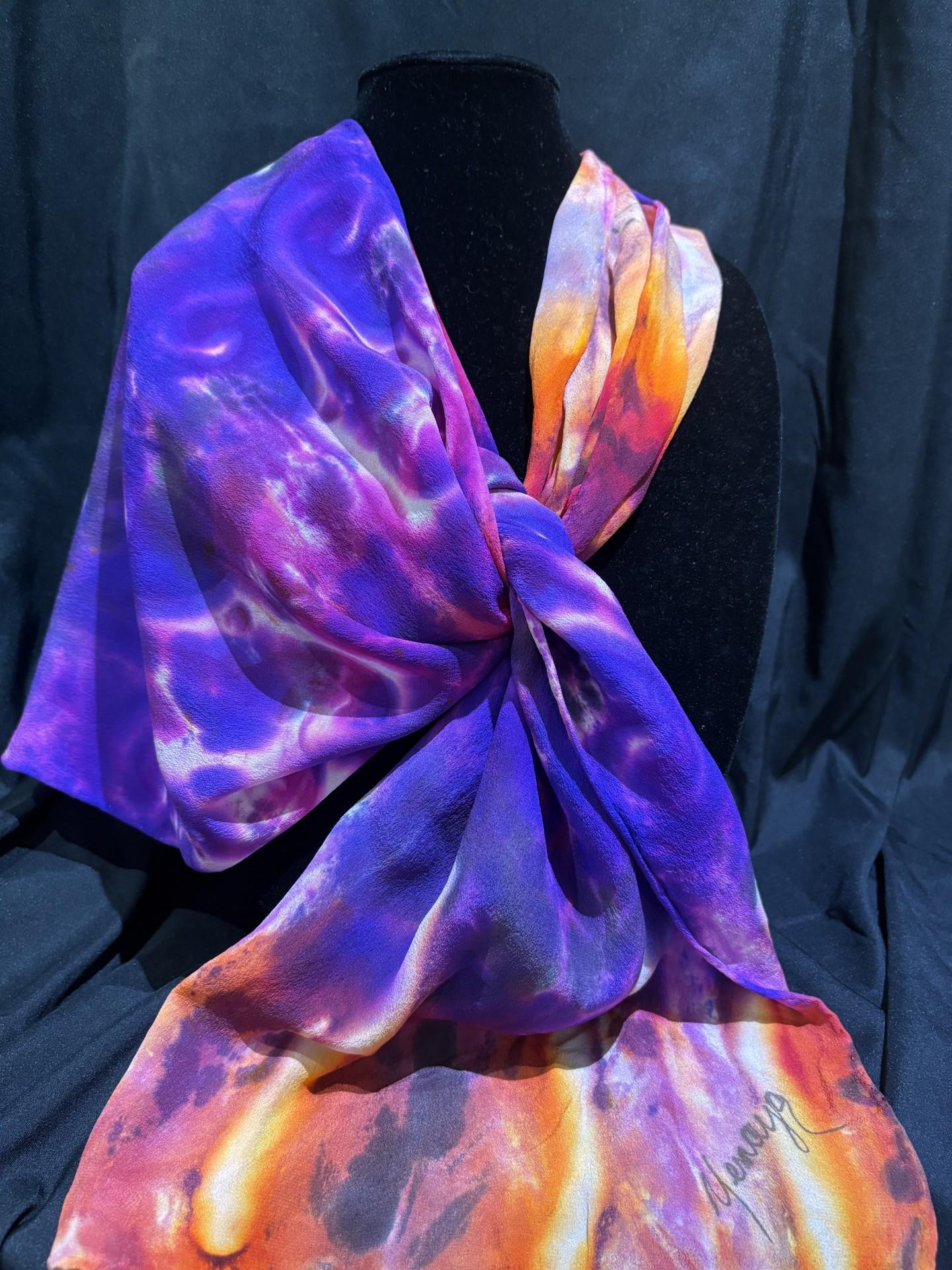 Yemaya Rice-Jones - Hand Dyed Silk Scarf #4