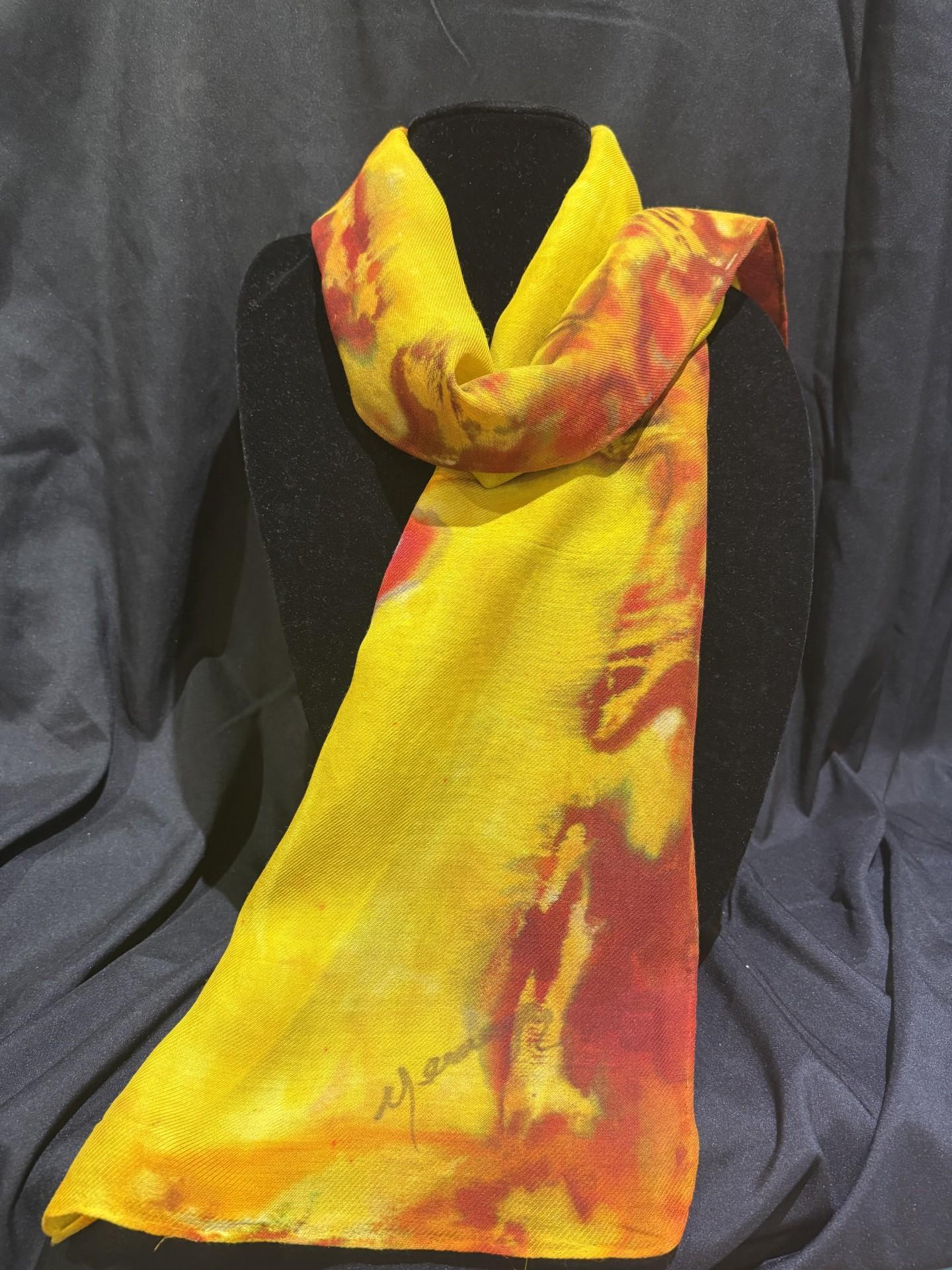 Yemaya Rice-Jones - Hand Dyed Silk & Wool Scarf #14