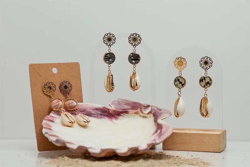 Brittany Ragland - Cowrie Shell Mandala Drop Earrings