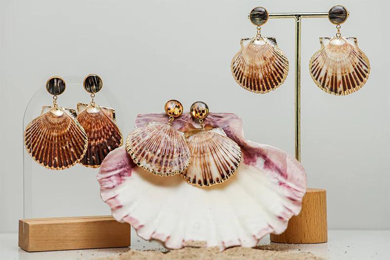 Bittany Ragland - Scallop Shell Statement Earrings