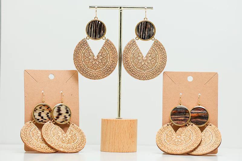 Brittany Ragland - Wooden Mandala Statement Earrings