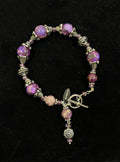 Shelley Silverlight - Purple jasper and Czech glass with rhodium and Balinese silver bracelet