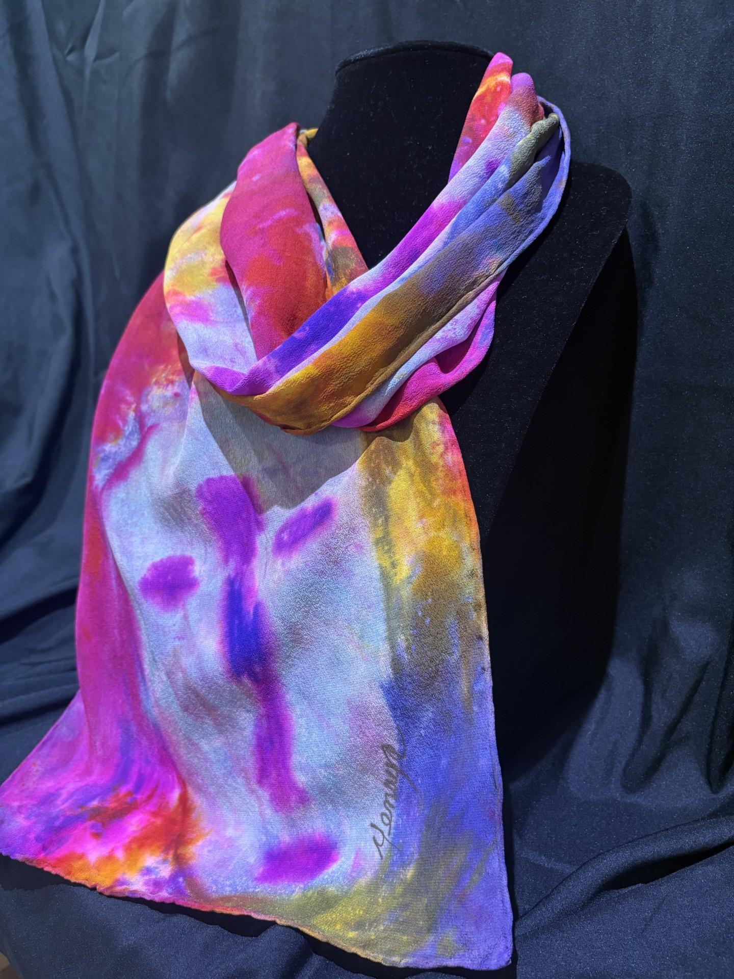 Yemaya Rice-Jones - Hand Dyed Silk Scarf #13