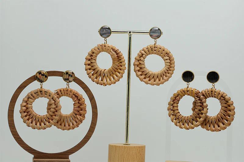 Brittany Ragland - Boho Rattan Hoop Earrings
