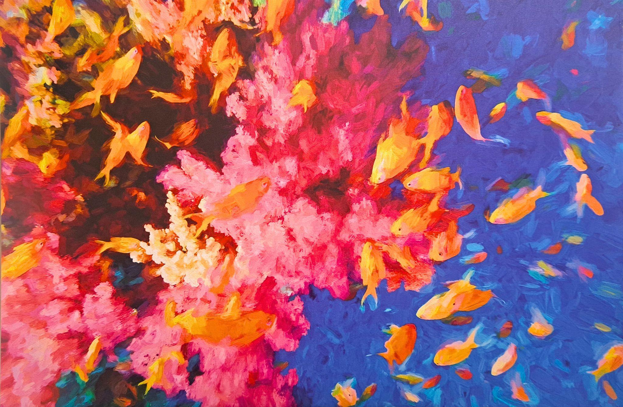 Ian Springer - Coral Reef Print on canvas