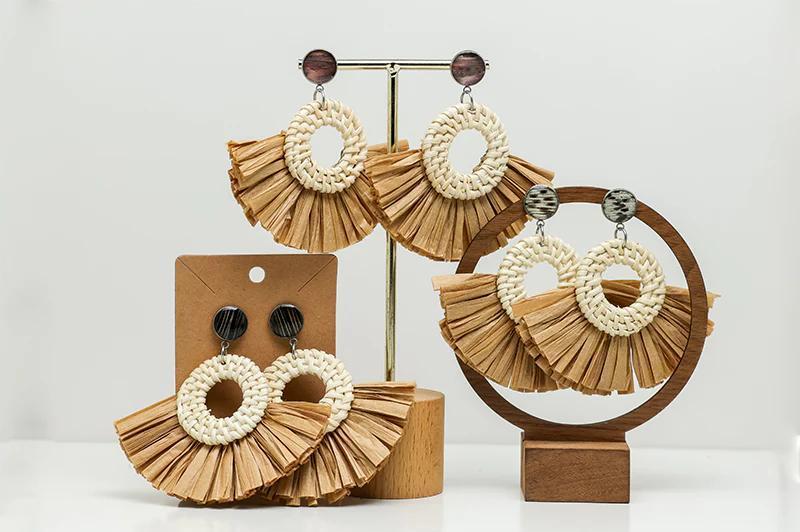 Brittany Ragland - Boho Rattan Statement Earrings